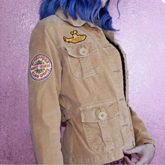 SOLD @MARKET Beatles! Vintage 90s femme fit boho Aesthetic custom Beatles jacket - Picture 3 of 14